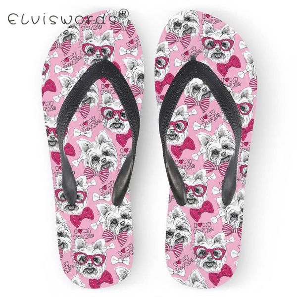 elviswords new women flip flops flat sandals puppy yorkshire terrier dog print female comfortable summer slippers for ladies, Black
elviswords new women flip flops flat sandals puppy yorkshire terrier dog print female comfortable summer slippers for ladies, Black
