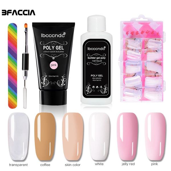 bfaccia nail art set of poly gel 30g polygel liquid slip solution nail form modle tips dual use brush tools gel kit
bfaccia nail art set of poly gel 30g polygel liquid slip solution nail form modle tips dual use brush tools gel kit