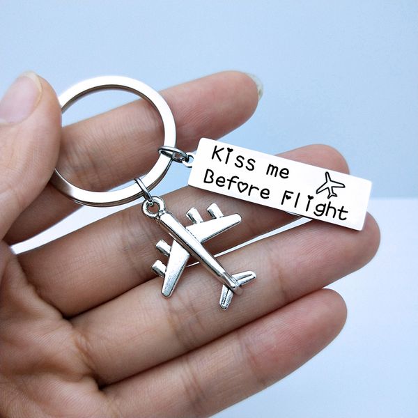kiss me before flight keyring plane keychain couples women men boyfriend husband pilot flight attendant gift airplane key fob, Silver
kiss me before flight keyring plane keychain couples women men boyfriend husband pilot flight attendant gift airplane key fob, Silver