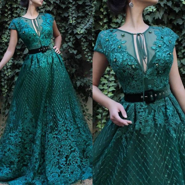 elegant hunter a line prom dresses lace appliques keyhole neckline cap sleeves evening gowns with beads special occasion dress, Black
elegant hunter a line prom dresses lace appliques keyhole neckline cap sleeves evening gowns with beads special occasion dress, Black