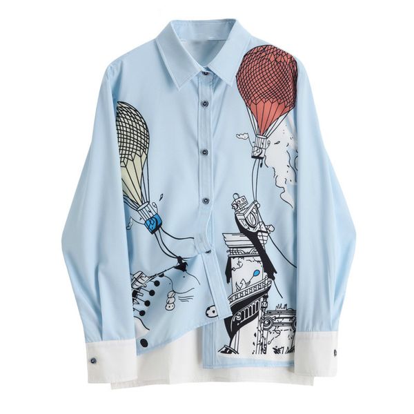women's blouses & shirts women pattern print blue blouse lapel long sleeve loose fit shirt fashion all-match spring autumn 2021 v336, White
women's blouses & shirts women pattern print blue blouse lapel long sleeve loose fit shirt fashion all-match spring autumn 2021 v336, White