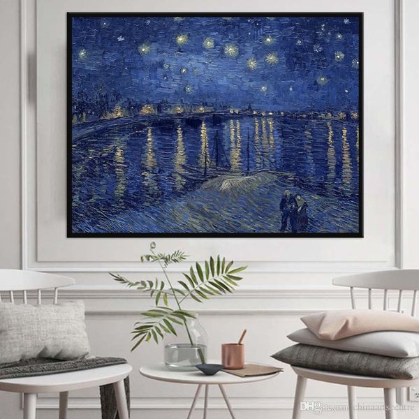 a. famous starry night by van gogh reproduction handpainted impressionist art oil painting on canvas wall art home decor l37
a. famous starry night by van gogh reproduction handpainted impressionist art oil painting on canvas wall art home decor l37