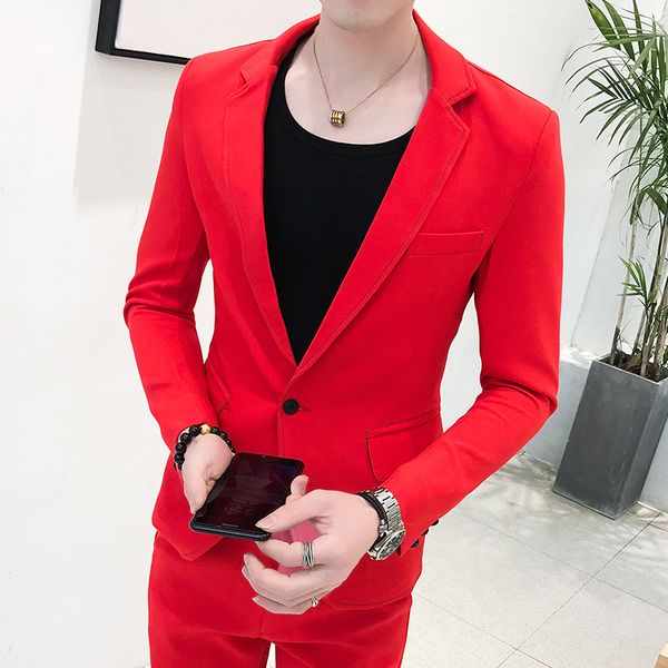 men's suits & blazers costume homme casual slim terno tuxedo streetwear stage singer ropa de hombre 2021 summer badge men for wedding 2, White;black
men's suits & blazers costume homme casual slim terno tuxedo streetwear stage singer ropa de hombre 2021 summer badge men for wedding 2, White;black