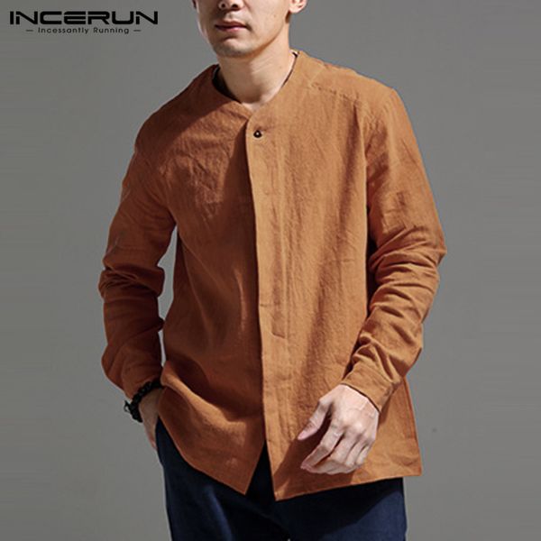 incerun vintage men shirt long sleeve retro cotton linen button chinese style casual camisa masculina v neck solid shirts 2019, White;black
incerun vintage men shirt long sleeve retro cotton linen button chinese style casual camisa masculina v neck solid shirts 2019, White;black
