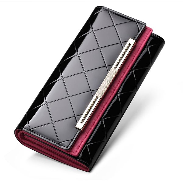 women genuine leather wallet luxury luxury design geometric wallet purse cluthes nf58039, Red;black
women genuine leather wallet luxury luxury design geometric wallet purse cluthes nf58039, Red;black