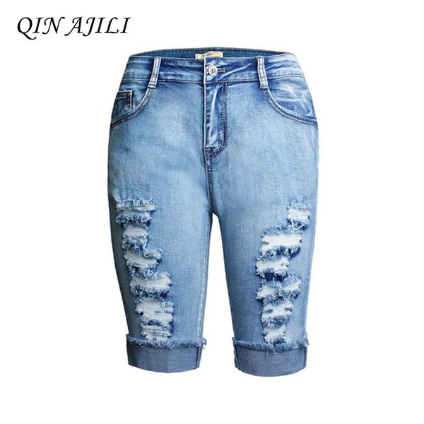 qin ajili femme calf-length pants skinny soft high waist denim cotton women's jeans hole ripped cuffs england style pencil pants, Blue
qin ajili femme calf-length pants skinny soft high waist denim cotton women's jeans hole ripped cuffs england style pencil pants, Blue