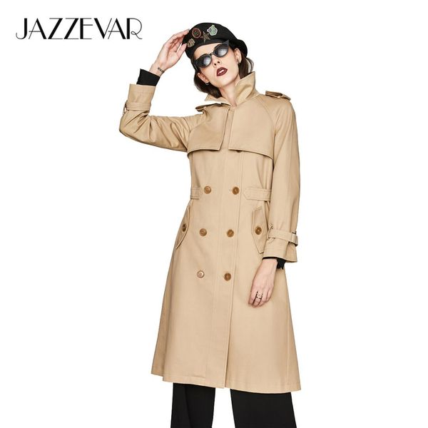 jazzevar new 2019 autumn fashion casual women's khaki trench coat double breasted pleated long outerwear for lady high quality, Tan;black
jazzevar new 2019 autumn fashion casual women's khaki trench coat double breasted pleated long outerwear for lady high quality, Tan;black