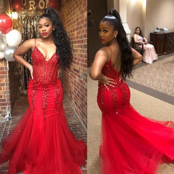shining sequined mermaid backless prom dresses v neck beaded evening gowns plus size floor length tulle formal dress, Black
shining sequined mermaid backless prom dresses v neck beaded evening gowns plus size floor length tulle formal dress, Black