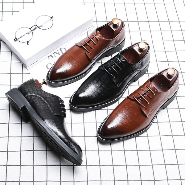 2020 men dress leather shoes oxfords lace up elegant suit shoes party casual wedding british style business male leather shoe, Black
2020 men dress leather shoes oxfords lace up elegant suit shoes party casual wedding british style business male leather shoe, Black
