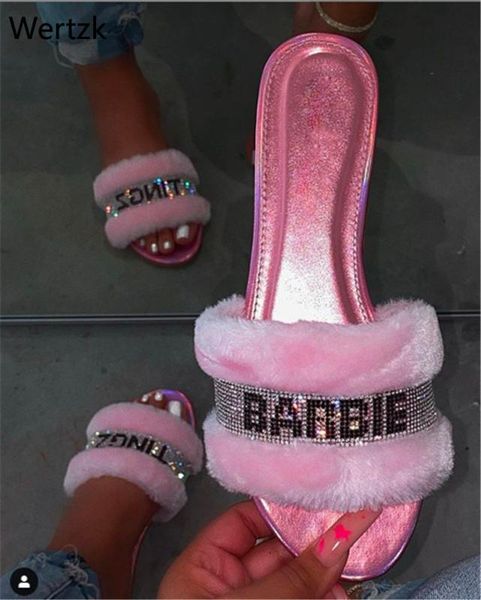 crystal diamonds slippers women fur home plush shoes outside fluffy sliders open toe furry flats summer casual slippers b516, Black
crystal diamonds slippers women fur home plush shoes outside fluffy sliders open toe furry flats summer casual slippers b516, Black