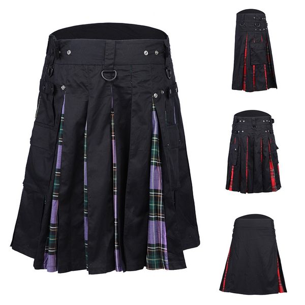 summer plaid shorts men scotland solid short skirts homme pleated elastic waist short pants men pockets rivet pantalon hombre, White;black
summer plaid shorts men scotland solid short skirts homme pleated elastic waist short pants men pockets rivet pantalon hombre, White;black