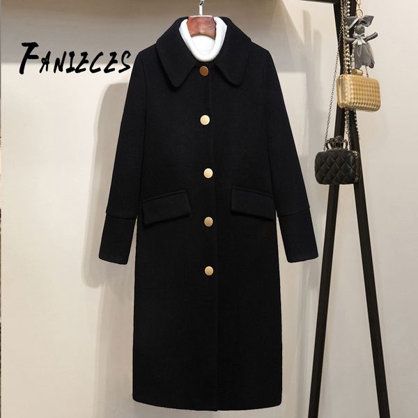 autumn winter plus size wool coat women black casual loose long sleeve black korean jacket coat casaco feminino plaszcze damskie
autumn winter plus size wool coat women black casual loose long sleeve black korean jacket coat casaco feminino plaszcze damskie