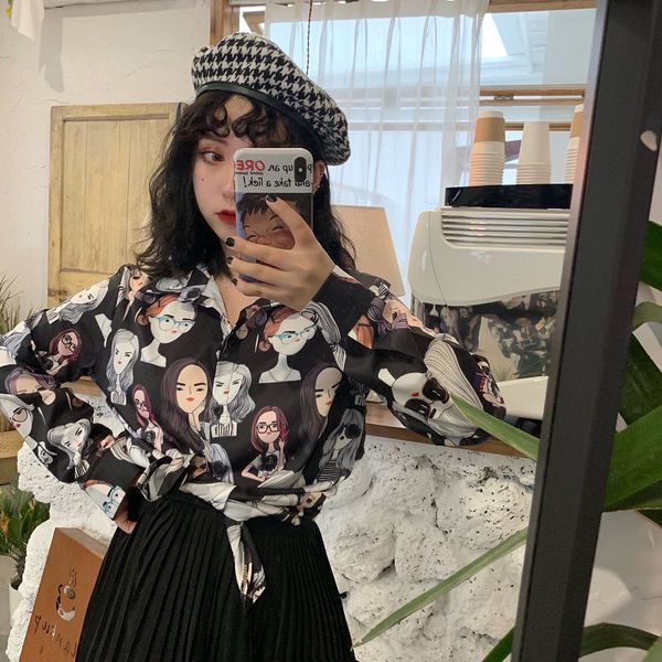 summer long sleeve loose shirts casual lapel blouse women floral print chiffon blouse, White
summer long sleeve loose shirts casual lapel blouse women floral print chiffon blouse, White