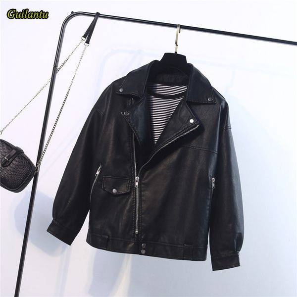 guilantu motorcycle leather jacket women spring loose faux pu jacket coat female turn-down collar zipper streetwear jackets, Black
guilantu motorcycle leather jacket women spring loose faux pu jacket coat female turn-down collar zipper streetwear jackets, Black