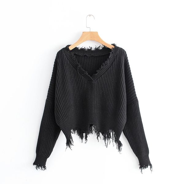 v collar loose casual solid warm sweater fringed tassel sweet knitted wear women's size pullover f4157, White;black
v collar loose casual solid warm sweater fringed tassel sweet knitted wear women's size pullover f4157, White;black