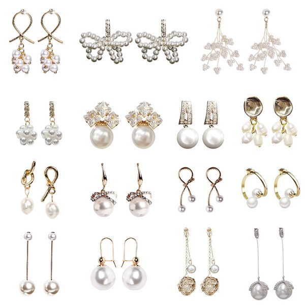 korean pearl earrings fashion jewelry tassel bow earrings for women silver pin multiple style gifts for girls, Golden;silver
korean pearl earrings fashion jewelry tassel bow earrings for women silver pin multiple style gifts for girls, Golden;silver