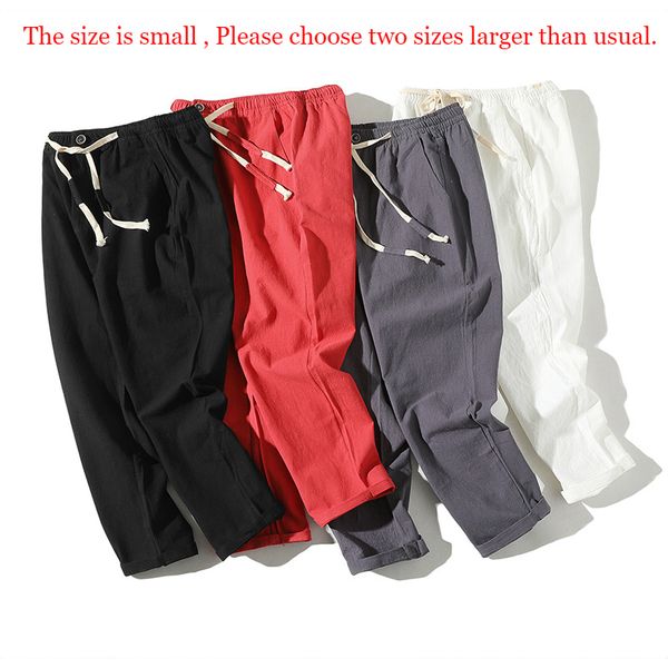 vintage summer casual sport pants men cotton linen cropped pants pleated wide loose black plus size male trousers 4xl 5xl
vintage summer casual sport pants men cotton linen cropped pants pleated wide loose black plus size male trousers 4xl 5xl