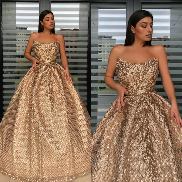 sparkly gold prom dresses strapless sequins lace a line evening dress cocktail party gowns sweep train formal occasion wear, Black
sparkly gold prom dresses strapless sequins lace a line evening dress cocktail party gowns sweep train formal occasion wear, Black