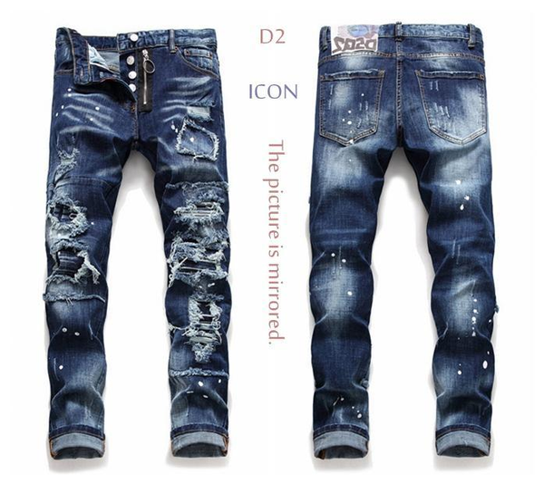 new style brand d2 men jeans denim jean embroidery pants holes jeans zipper men pants trousers skinny ds2 jeans men s5wea55be#, Blue
new style brand d2 men jeans denim jean embroidery pants holes jeans zipper men pants trousers skinny ds2 jeans men s5wea55be#, Blue
