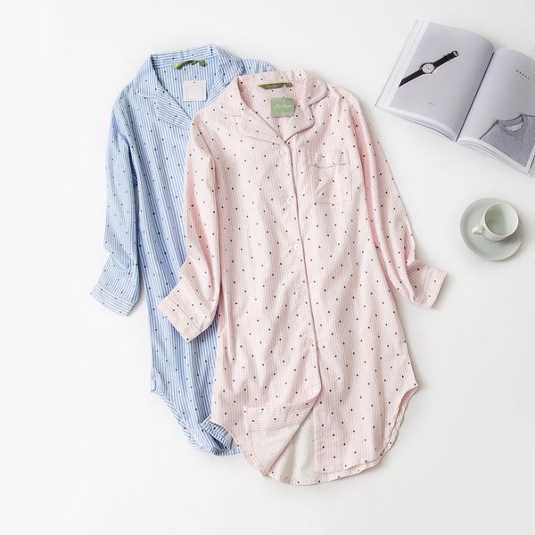autumn stripe polka dot women sleepshirts 100% brushed cotton fresh simple nightgowns women sleepwear nightdress nightwear, Black;red
autumn stripe polka dot women sleepshirts 100% brushed cotton fresh simple nightgowns women sleepwear nightdress nightwear, Black;red