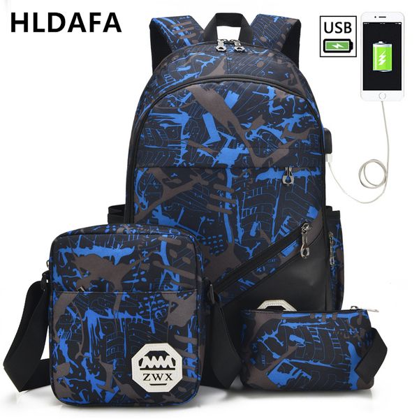 hldafa 3pcs set usb male backpacks large backpack for men shoulder bag student travel bag school bags for young people schooltas
hldafa 3pcs set usb male backpacks large backpack for men shoulder bag student travel bag school bags for young people schooltas