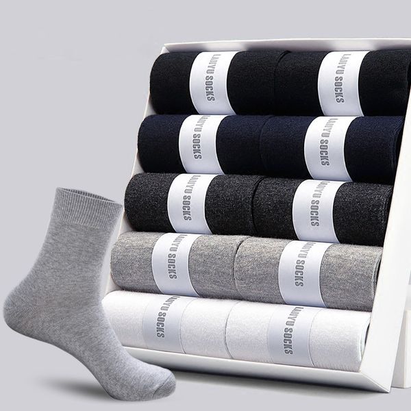 

aprilgrass бренд-дизайнер мужские хлопчатобумажные носки новые стили 10 пар / лот черные деловые мужские носки дышащая весна для мужчин разм, Black