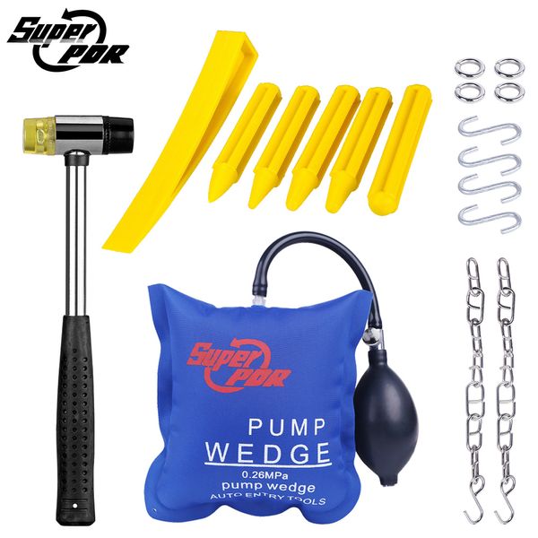 

super pdr pump wedge auto entry tool air bag locksmith opening car door tools rubber hammer tap down pen hand tools set crowbars