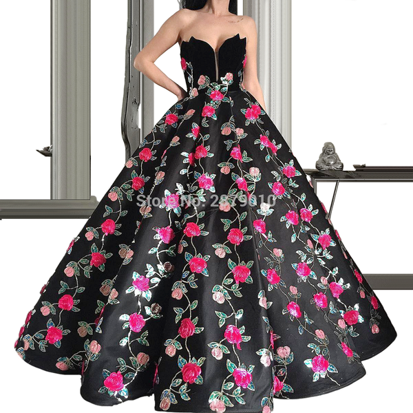 new arrival black strapless evening dress ball gown floor-length women party dress satin embroidery celebrity dubai, White;black
new arrival black strapless evening dress ball gown floor-length women party dress satin embroidery celebrity dubai, White;black