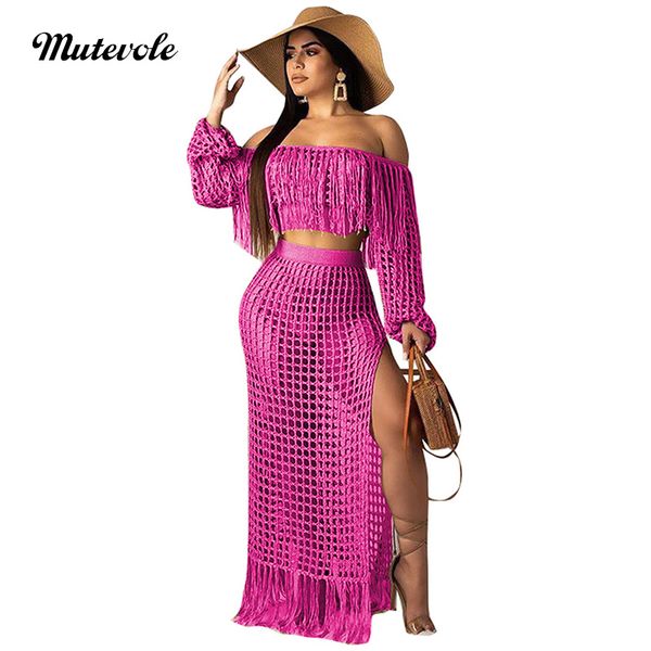 mutevole ladies slash neck two piece knit sets women tassels 2 piece crop and skirt set summer crochet dress beach wear, White
mutevole ladies slash neck two piece knit sets women tassels 2 piece crop and skirt set summer crochet dress beach wear, White