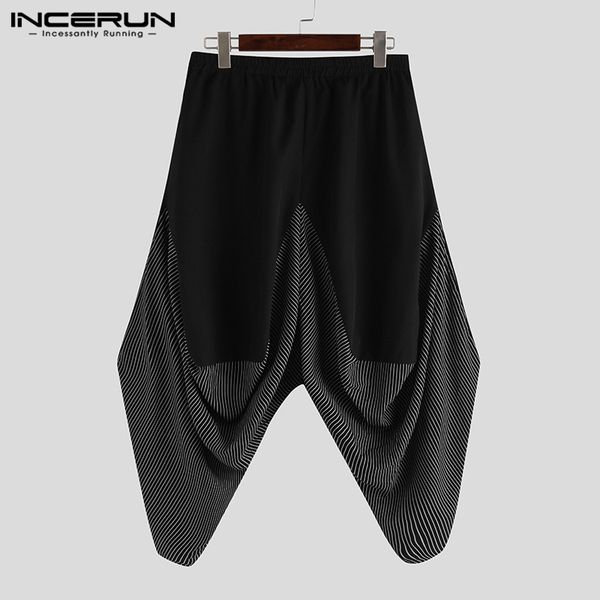 men harem pants joggers streetwear loose elastic waist 2020 wide leg trousers men striped patchwork fashion punk pants incerun, Black
men harem pants joggers streetwear loose elastic waist 2020 wide leg trousers men striped patchwork fashion punk pants incerun, Black