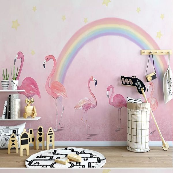 custom large mural 3d wallpaper nordic style flamingo rainbow pink girl child bedroom mural tv back wall decor deep 5d embossed
custom large mural 3d wallpaper nordic style flamingo rainbow pink girl child bedroom mural tv back wall decor deep 5d embossed