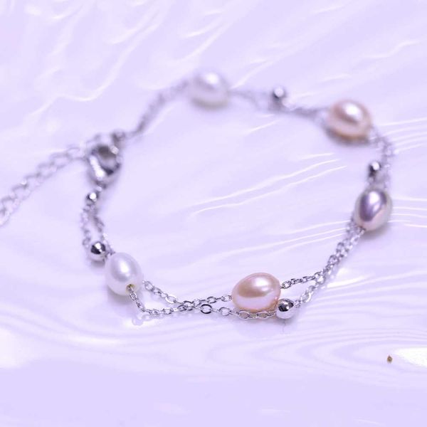 factory direct fashion silver plated handmade chain with 4 pieces freshwater rice pearls bracelet adjustable charms women's gift sz1h00, Black
factory direct fashion silver plated handmade chain with 4 pieces freshwater rice pearls bracelet adjustable charms women's gift sz1h00, Black