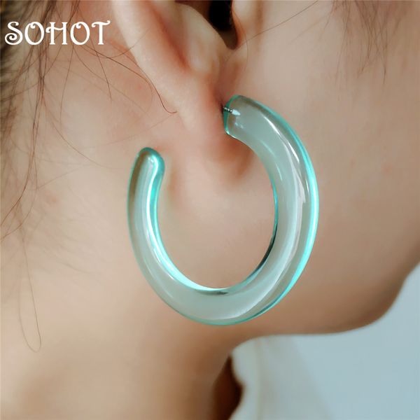 so2018 new tide acrylic imitation crystal c shape hoop earrings candy color boho style femme party jewelry for popular gift, Golden;silver
so2018 new tide acrylic imitation crystal c shape hoop earrings candy color boho style femme party jewelry for popular gift, Golden;silver