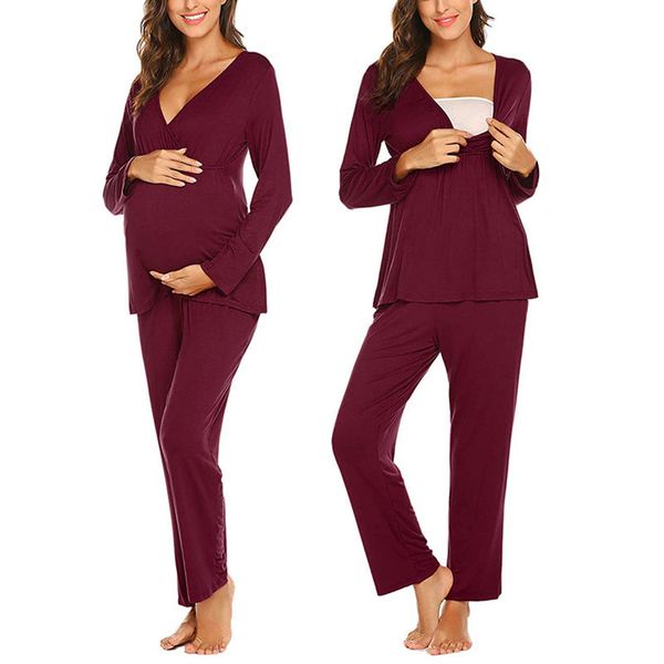 2019 european and american-style selling pregnant women's nursing women's sleepwear solid color multi-functional pregnant, White
2019 european and american-style selling pregnant women's nursing women's sleepwear solid color multi-functional pregnant, White