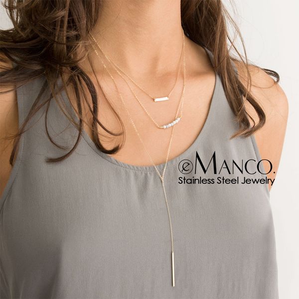 e-manco imitation pearls choker necklace women multi layered necklace for women long stainless steel jewelry, Silver
e-manco imitation pearls choker necklace women multi layered necklace for women long stainless steel jewelry, Silver