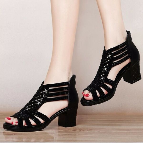35-40 size summer women shoe open toe women sandals 4cm-5cm heel sandals peep-toe hollow square heel shoes lady summer shoes, Black
35-40 size summer women shoe open toe women sandals 4cm-5cm heel sandals peep-toe hollow square heel shoes lady summer shoes, Black