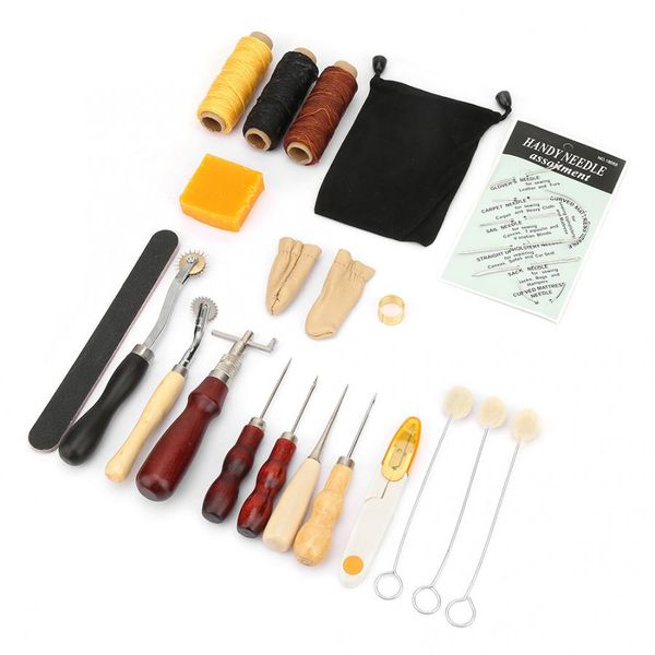 27pcs diy leather handwork punch leather wheel tool and awl wax thread tool kit household diy power
27pcs diy leather handwork punch leather wheel tool and awl wax thread tool kit household diy power