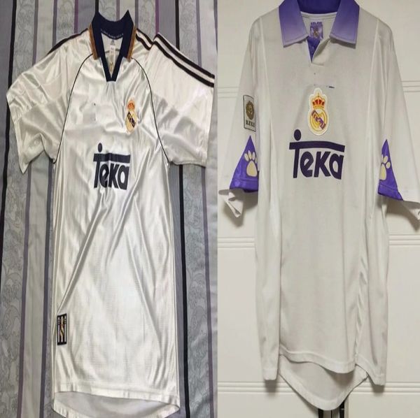 лучшее качество 1998 2000 97 98 реал ретро футбол джерси размер s-xxl, Black;yellow