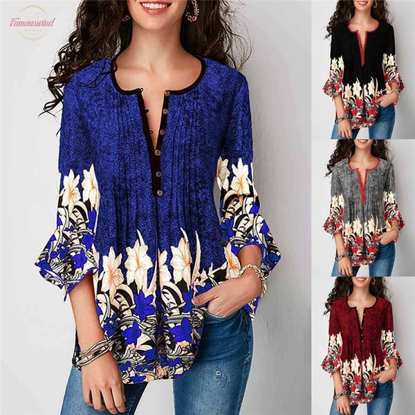 new fashion womens 3 4 sleeve tunic long female casual round neck blouses ladies floral printed shirts plus size, White
new fashion womens 3 4 sleeve tunic long female casual round neck blouses ladies floral printed shirts plus size, White