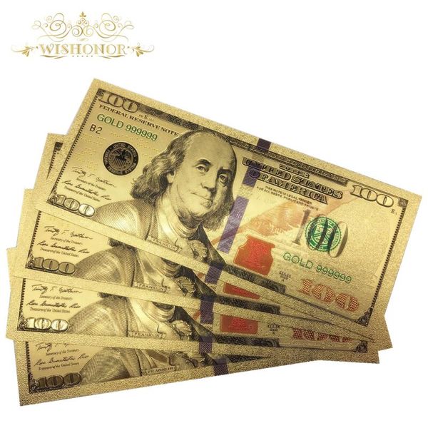 10pcs/lot colorful usa banknotes 100 dollar bills bank note in 24k gold plated fake currency money for gifts ing
10pcs/lot colorful usa banknotes 100 dollar bills bank note in 24k gold plated fake currency money for gifts ing