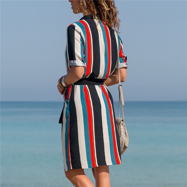chiffon dress 2020 summer striped a-line print boho beach dresses women long sleeve office shirt dress mini party dress vestidos, Black;gray
chiffon dress 2020 summer striped a-line print boho beach dresses women long sleeve office shirt dress mini party dress vestidos, Black;gray