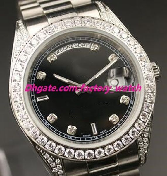 multi-style link fashion watch 40mm black diamond dial bezel silver steel bracelet date automatic luxury wristwatch ing
multi-style link fashion watch 40mm black diamond dial bezel silver steel bracelet date automatic luxury wristwatch ing