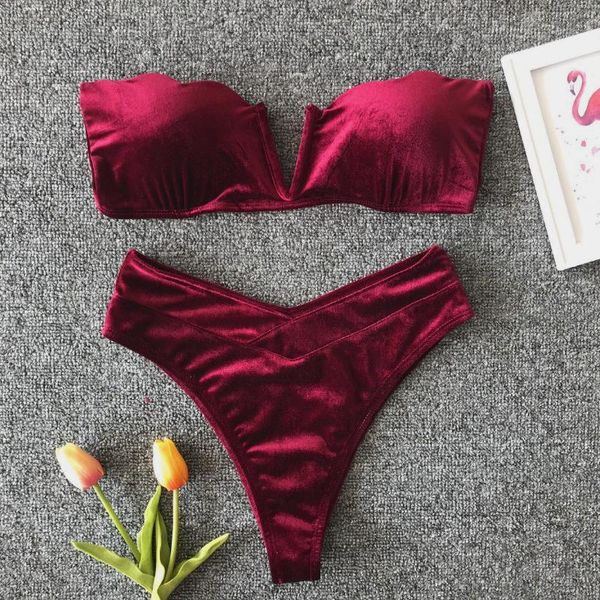strapless pleuche back lace up two piece bikini set women swimsuit female swimwear beachwear bathing suit high quality 
strapless pleuche back lace up two piece bikini set women swimsuit female swimwear beachwear bathing suit high quality