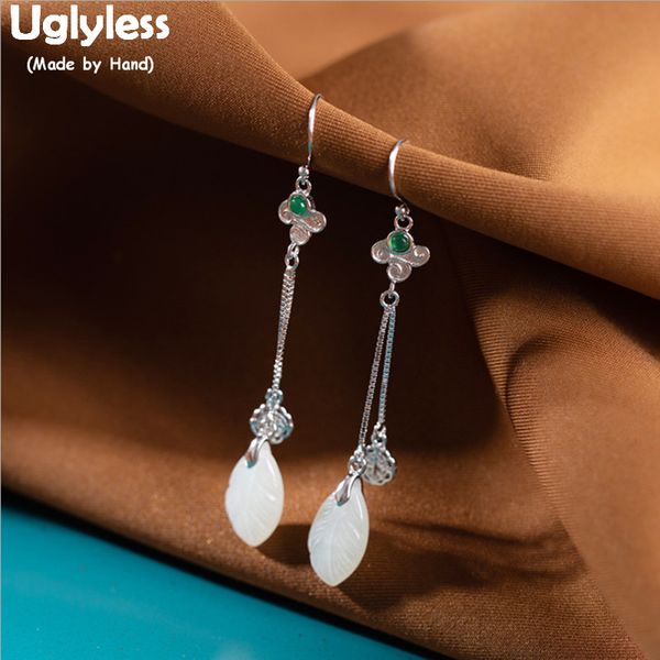 uglyless natural gemstones jade leaf earrings for women long tassel earrings real 925 sterling silver brincos fine jewelry e1423, Golden;silver
uglyless natural gemstones jade leaf earrings for women long tassel earrings real 925 sterling silver brincos fine jewelry e1423, Golden;silver
