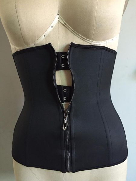 latex corset clip and zip waist cincher plus size corset black steel boned lingerie corsets modeling strap 3xl, Black;white 
latex corset clip and zip waist cincher plus size corset black steel boned lingerie corsets modeling strap 3xl, Black;white