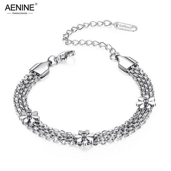 aenine trendy multi-layer stainless steel three daisy flower charm bracelets for women girls bohemia chain link jewelry aogs1040, Black
aenine trendy multi-layer stainless steel three daisy flower charm bracelets for women girls bohemia chain link jewelry aogs1040, Black
