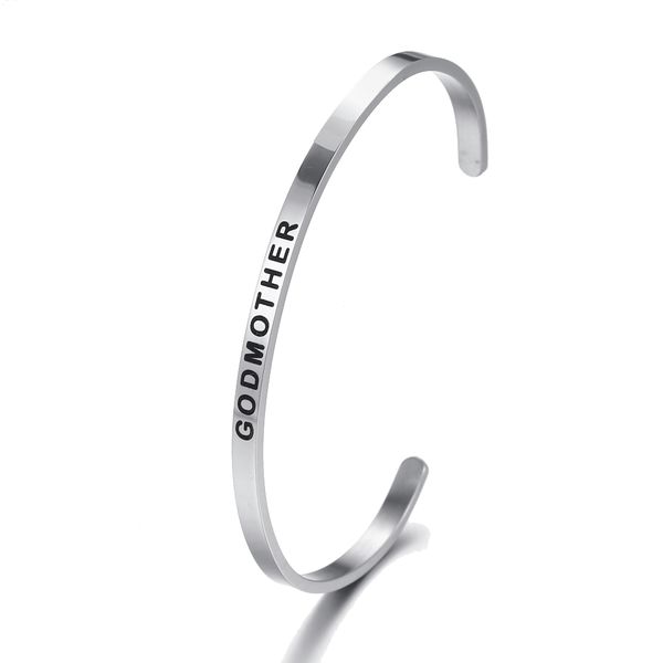 1pc stainless steel bangle engraved cuff mantra bracelets women jewelry godmother bracelet bangle god mother gifts bijoux, Black
1pc stainless steel bangle engraved cuff mantra bracelets women jewelry godmother bracelet bangle god mother gifts bijoux, Black