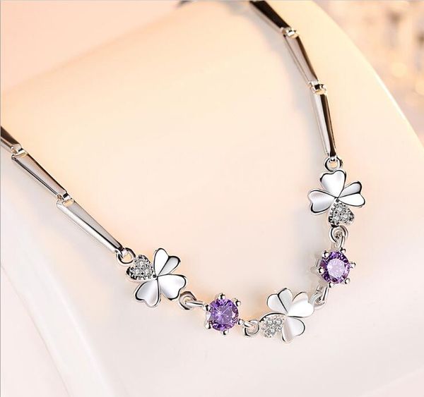 16.3+4.5cm sterling silver plated bracelet with crystal clover designer link charm bracelets jewelry for party, Golden;silver
16.3+4.5cm sterling silver plated bracelet with crystal clover designer link charm bracelets jewelry for party, Golden;silver