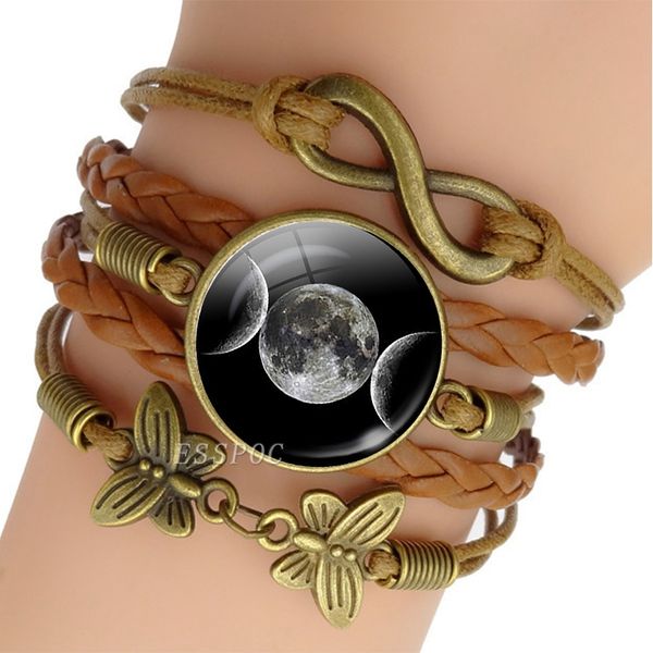 star pentagram multilayer braided warp leather bracelet triple moon goddess infinity charm bracelet for men women punk jewelry, Golden;silver
star pentagram multilayer braided warp leather bracelet triple moon goddess infinity charm bracelet for men women punk jewelry, Golden;silver