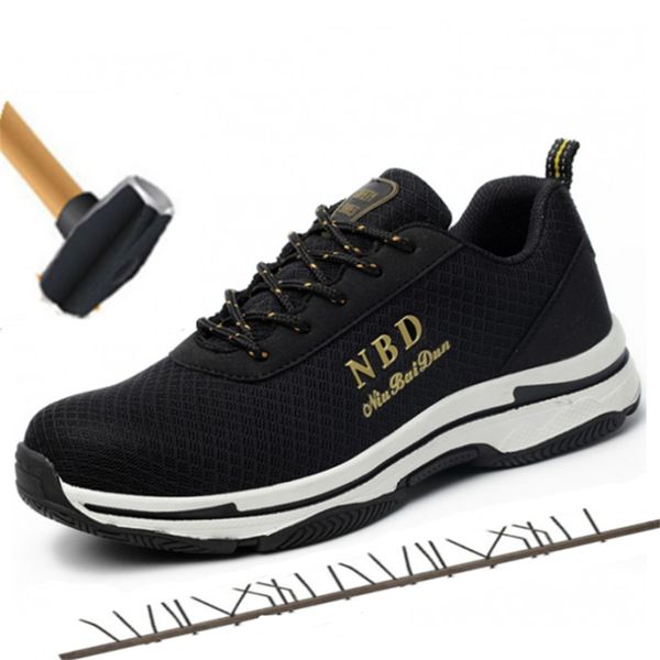 air mesh breathable lightweight steel toe cap work safety shoes non-slip work boots men's waterproof sneakers, Black
air mesh breathable lightweight steel toe cap work safety shoes non-slip work boots men's waterproof sneakers, Black